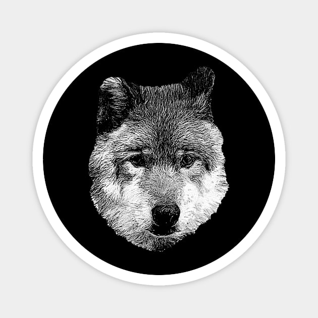 Wolf portrait Magnet by Guardi